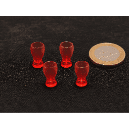 Transparent Red Drinking Glass Set Resin 1:12 Dolls House Miniature