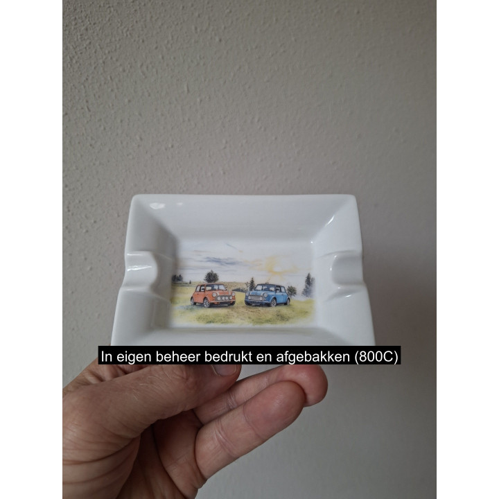 Ashtray with Image of Two Classic Minis