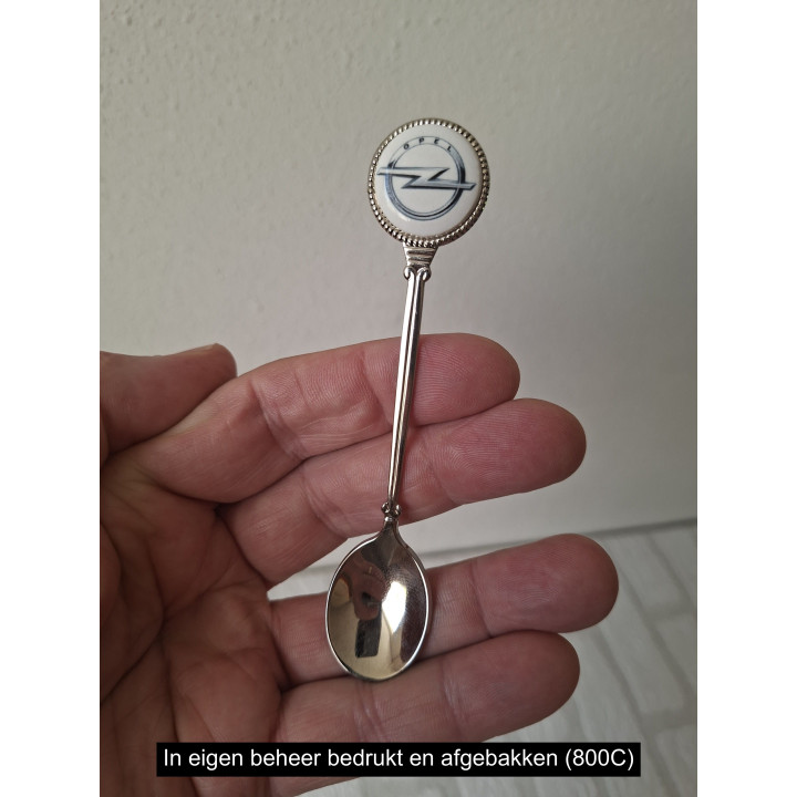 Opel Logo Teaspoon Metal and Porcelain 11.5cm
