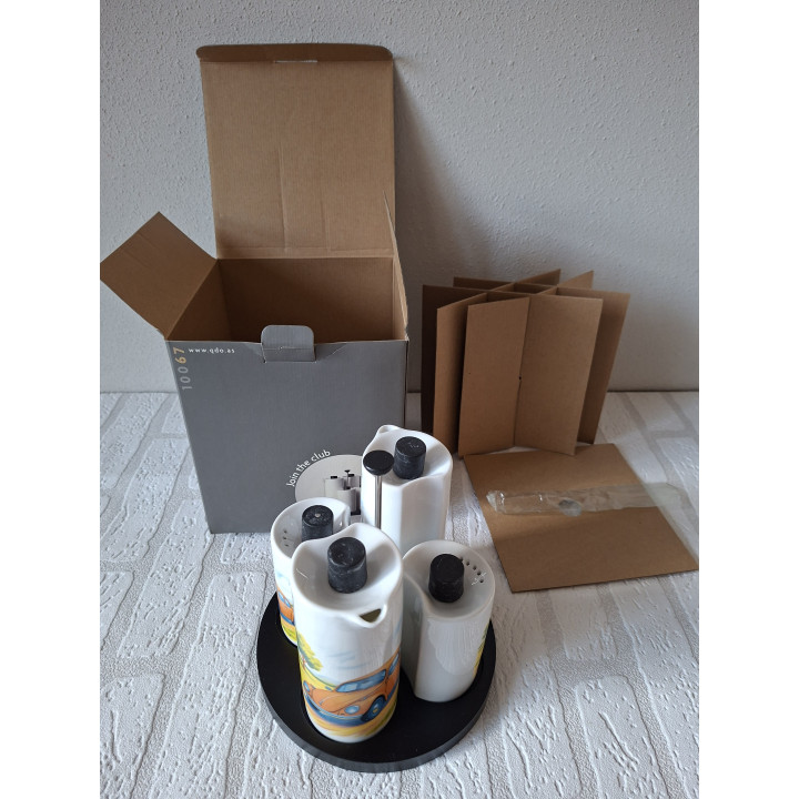 Volkswagen Beetle Cruet Set Oil Vinegar Salt Pepper Qdo