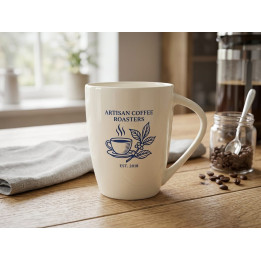 Custom digital photo, logo, or advertisement on a porcelain mug