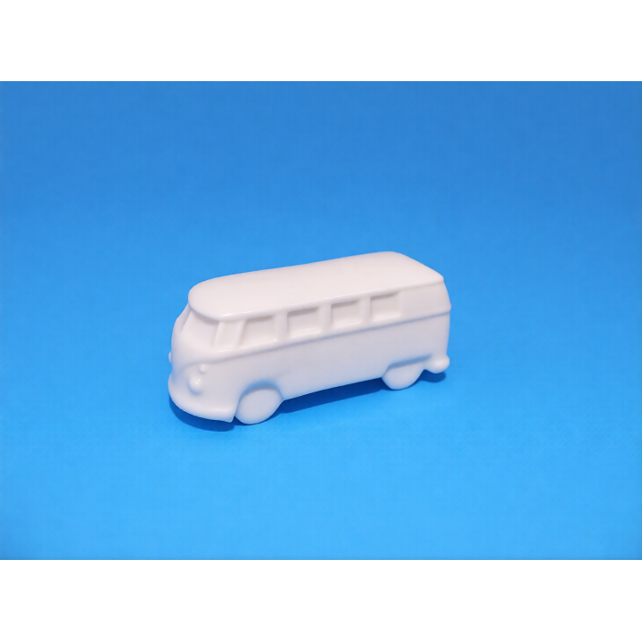 Custom digital photo, logo, or advertisement on a porcelain Volkswagen T1 bus.