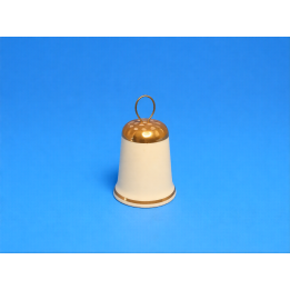 Eigen digitale foto logo reclame op een porselein kerstbal vingerhoedje