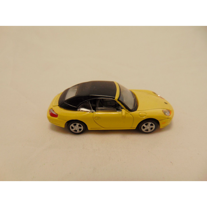Porsche 911 Carrera Hardtop 1:74 Cararama geel - modelauto