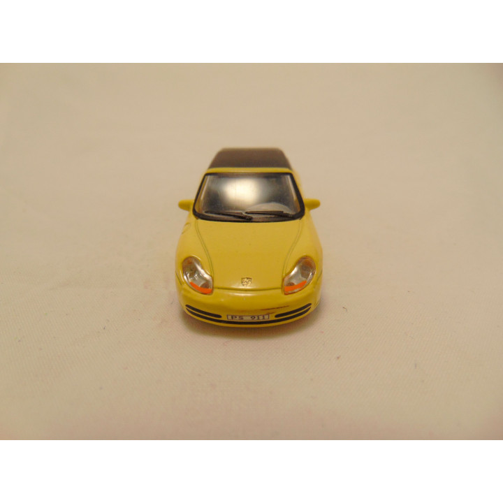 Porsche 911 Carrera Hardtop 1:74 Cararama geel - modelauto