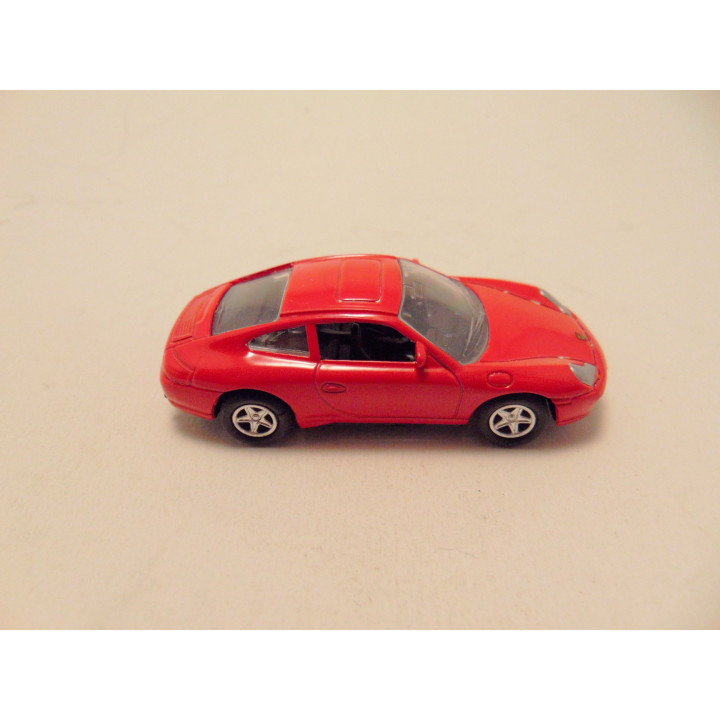 Porsche 991 carrera 996 met terugtrekmotor 1:64 Welly 8126 rood