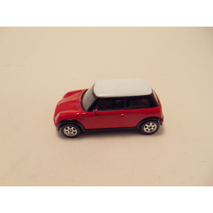 Mini Cooper New beetle 1:64 Welly rood-wit